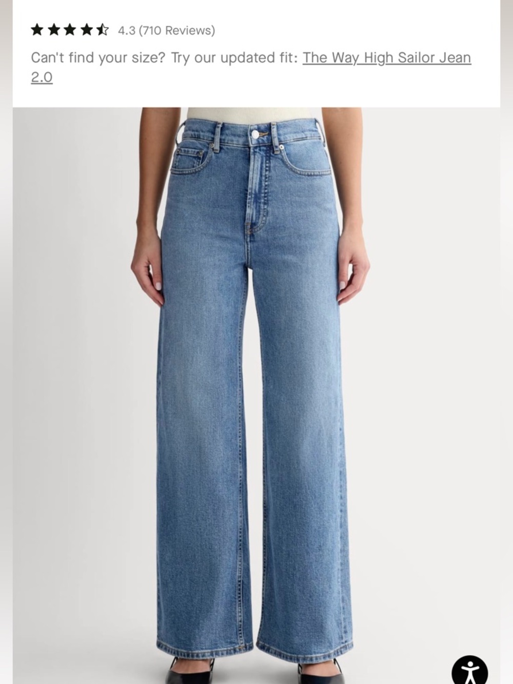 Wide Leg High-Rise Women's Jeans - Light Blue - Picture 2 of 7